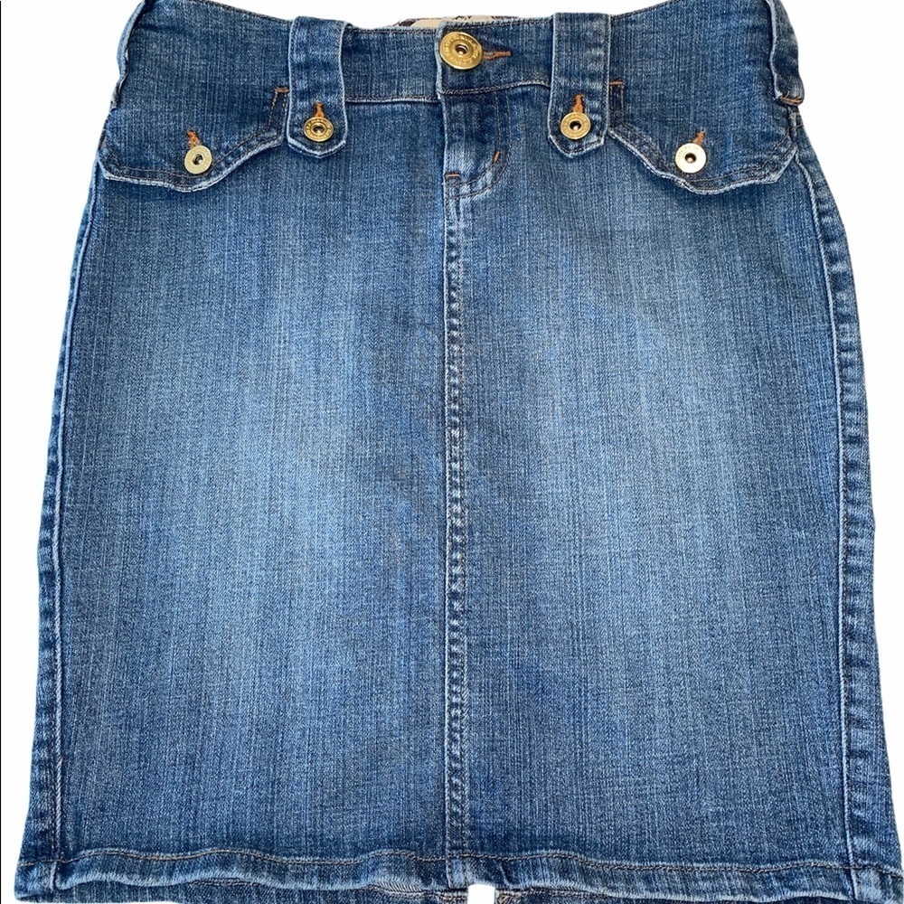 Z. Cavaricci denim skirt 80s vintage pencil straight pockets button/zip Sz 3
